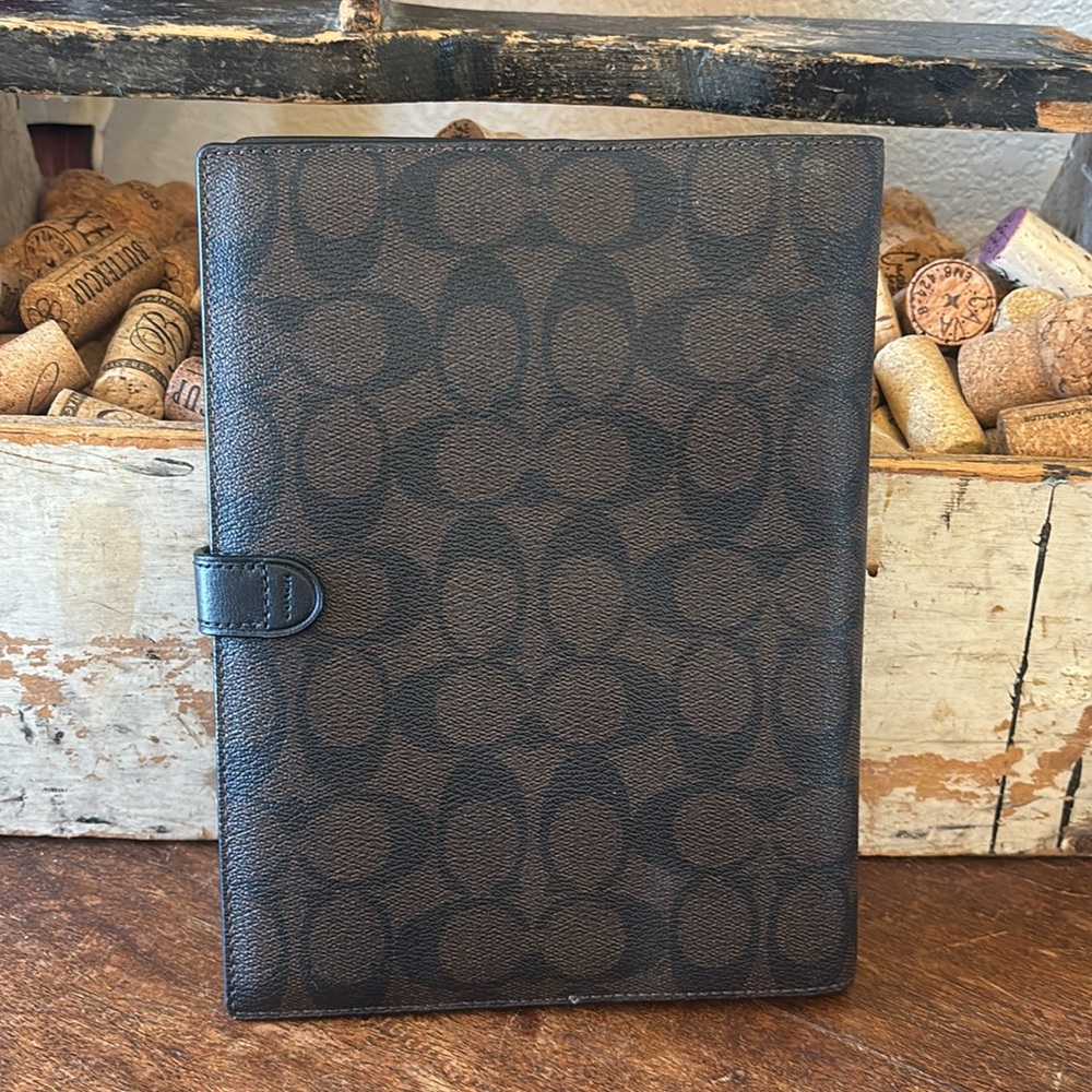 Coach Leather Brown and Black Signature C design Notebook Journal - Picture 3 of 10